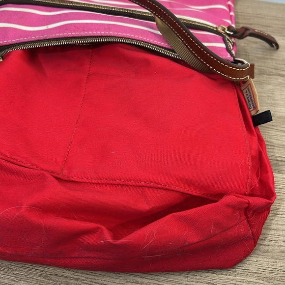 Dooney and Bourke, pink white striped canvas bag Crossbody - Picture 12 of 16